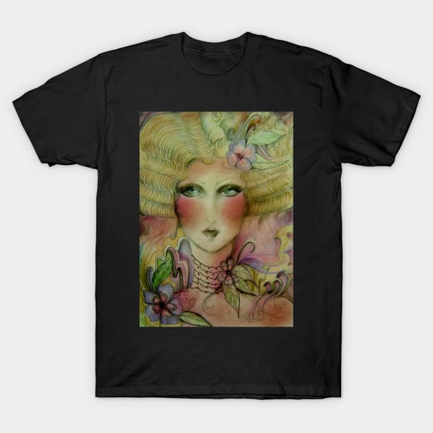 PASTEL WOODLAND ART DECO FAIRY DOLLY GIRL T-Shirt by jacquline8689